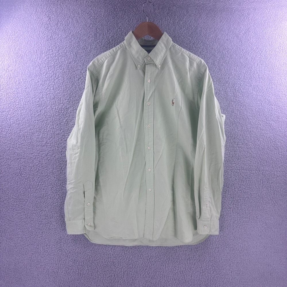 Vintage Polo Ralph Lauren Mens Classic Fit Oxford Shirt Mint Green Large OCBD